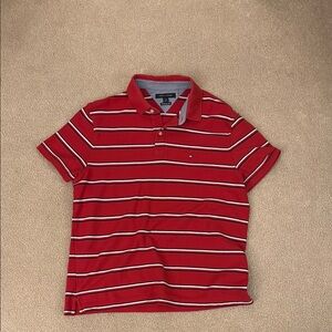 Tommy Hilfiger Red Striped Short Sleeve Tee